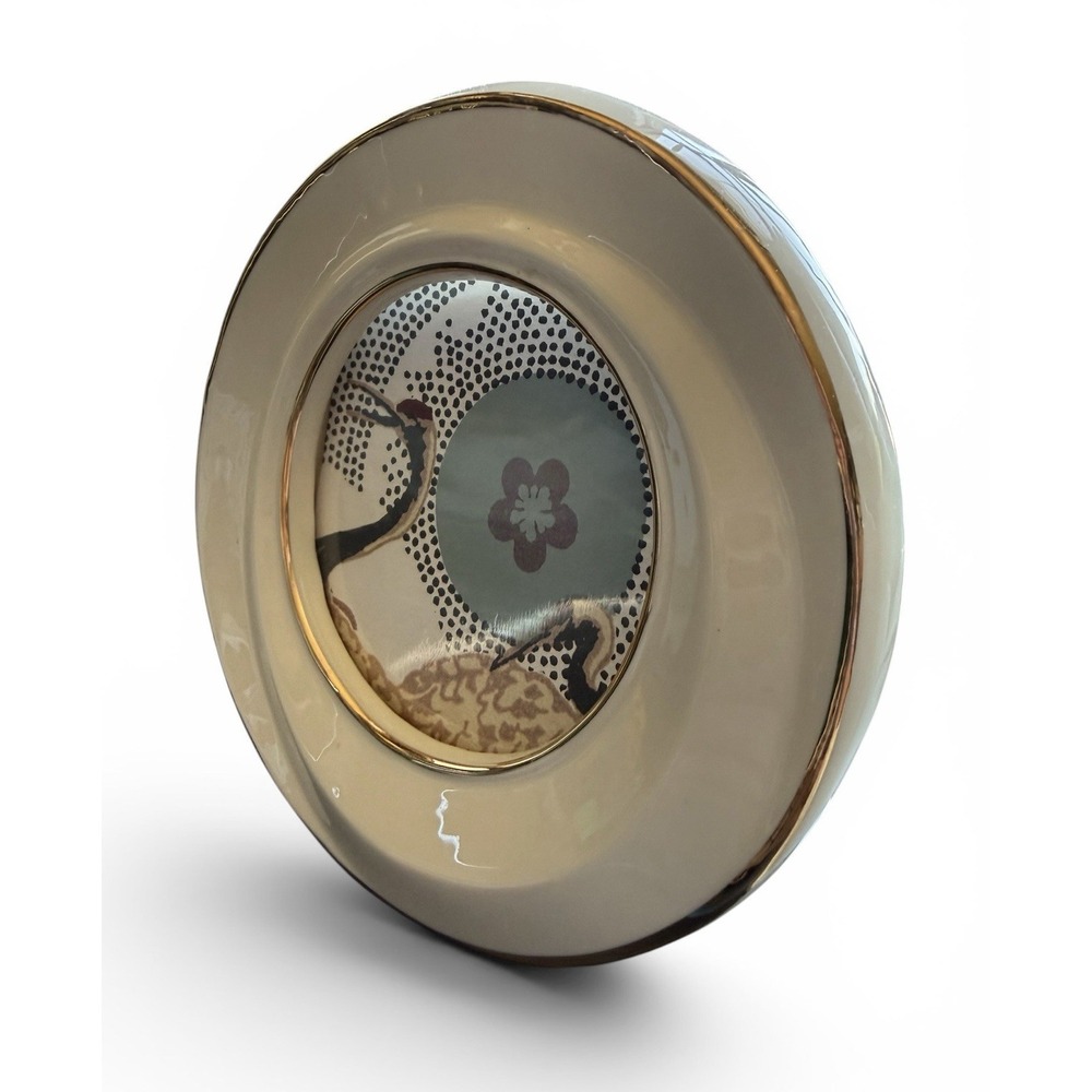 Lenox Round Frame Cream 24K Gold Memorable 5" Diameter